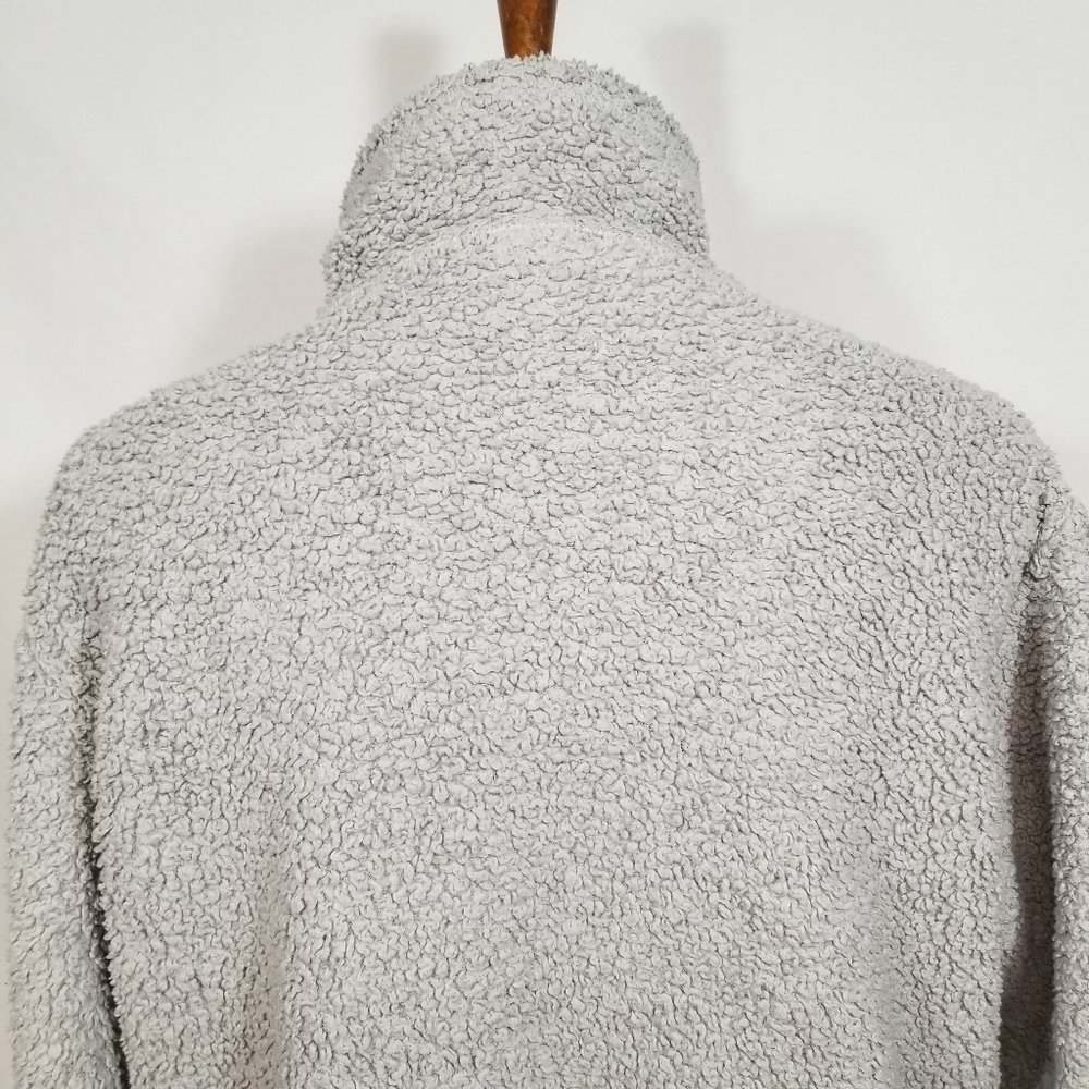 Patagonia Recycle Fabric Women's Small Gray Sherpa 1/4 Zip-Up Sweatshirt - Picture 8 of 11